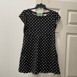 9-HIS-S’CL Black and white polka dot sleeveless dress size Medium. 95% polyester